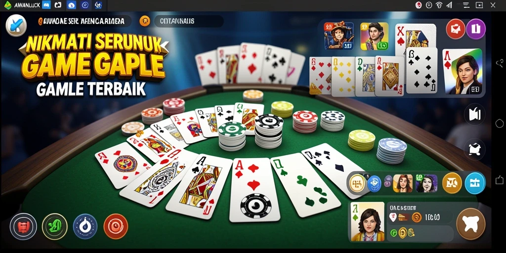 Screenshot dari gameplay Gaple yang seru dan interaktif di AWANLUCK.