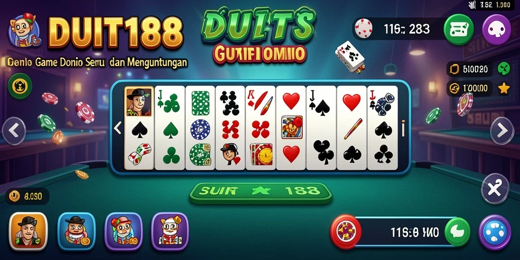 Screenshot gameplay terbaik DIUIT188 yang memperlihatkan aksi domino.
