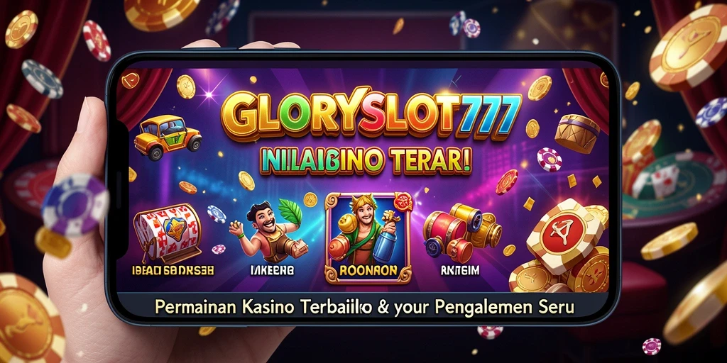 Screenshot gameplay <strong>GLORYSLOT777</strong> menampilkan keseruan bermain slot Kasino.