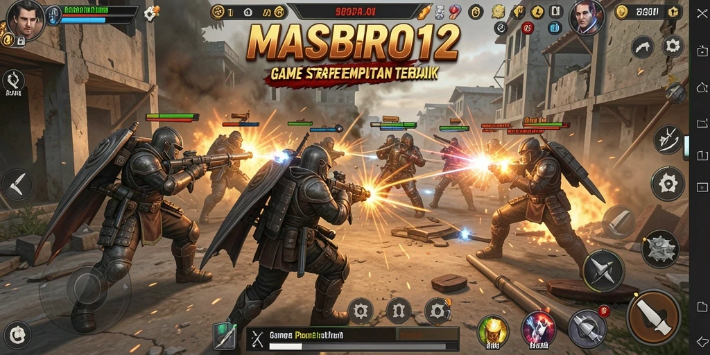 Tampilan gameplay seru dalam pertempuran strategi.