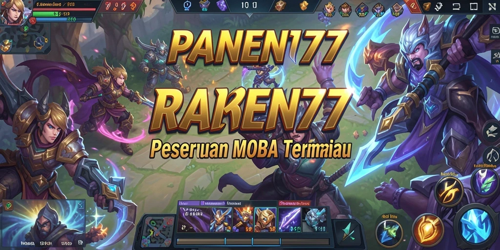Tampilan seru dari pertarungan gameplay MOBA di PANEN77.