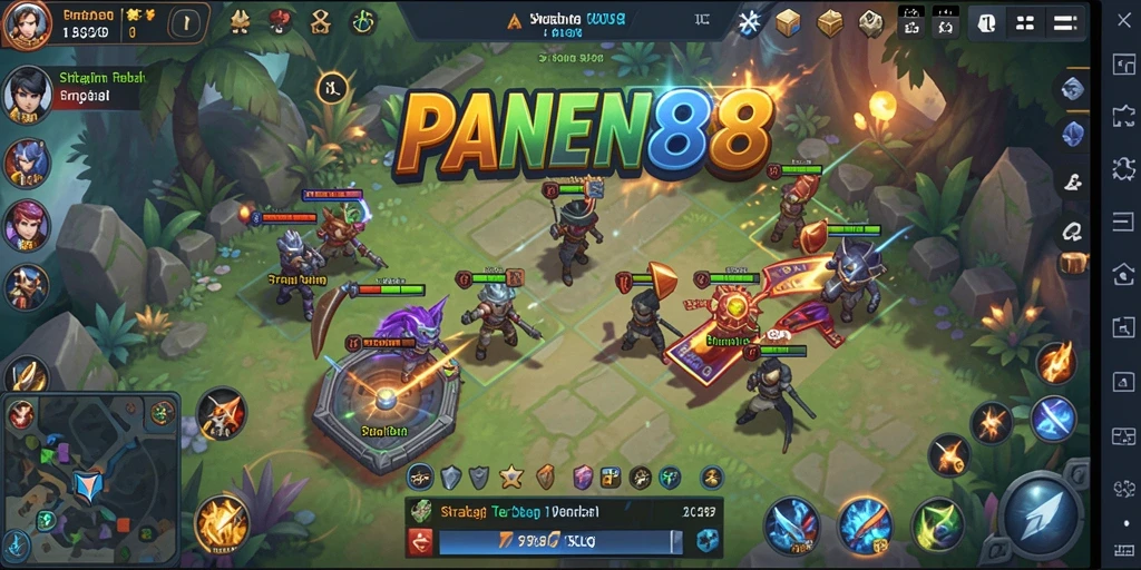 Tampilan gameplay menarik dengan berbagai fitur strategis dalam PANEN88.