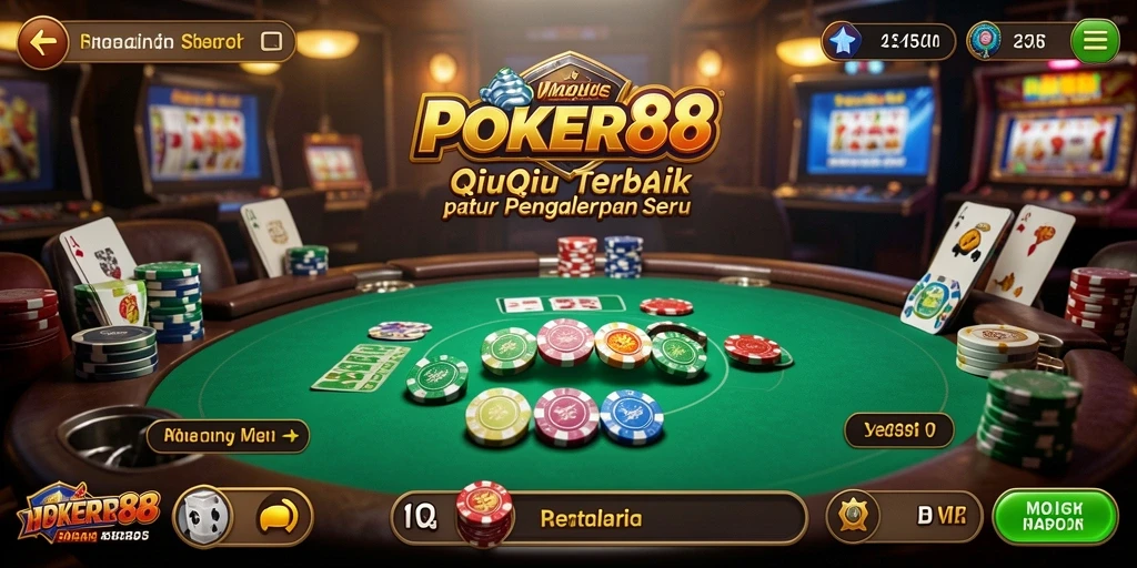 Screenshot POKER88 menampilkan aksi seru permainan QiuQiu.