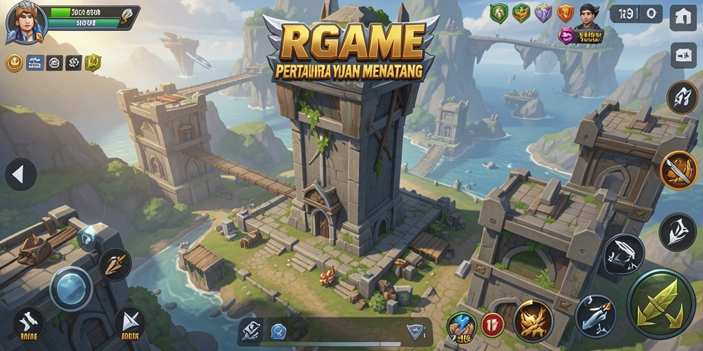 Tampilan menarik dari gameplay Tower Defense RPGAME saat melawan musuh.