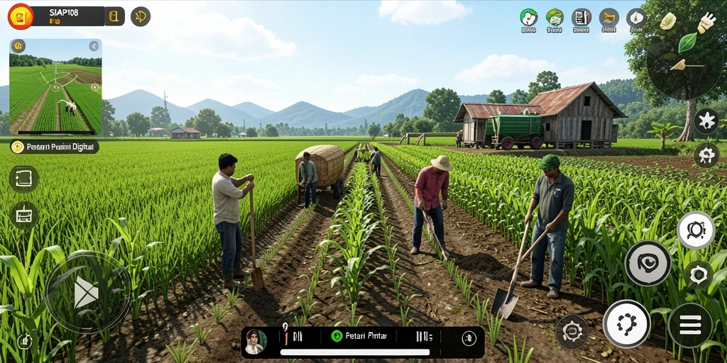 Screenshot SIAP108 menampilkan gameplay menarik dalam bertani.