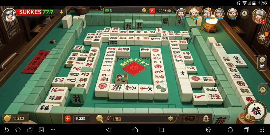 Tampilan gameplay <strong>SUKSES777</strong> dengan desain ubin Mahjong yang menarik.